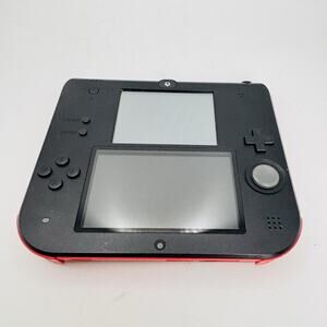 Nintendo 2DS Handheld Console Black/Red. No Charger or Stylus Tested. Works.